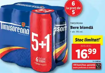 Lidl TIMIŞOREANA Bere blondă Ofertă