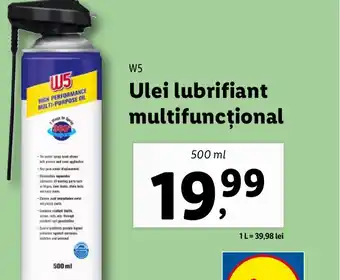 Lidl W5 Ulei lubrifiant multifuncțional Ofertă