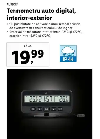 Lidl AURIOL® Termometru auto digital, interior-exterior Ofertă