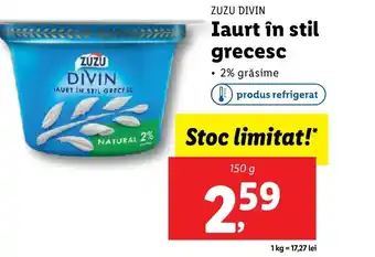 Lidl ZUZU DIVIN Iaurt în stil grecesc Ofertă