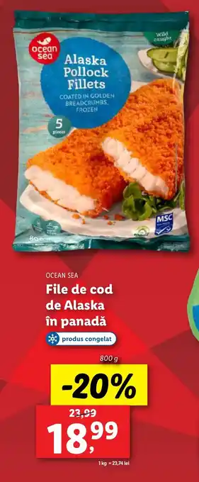Lidl OCEAN SEA File de cod de Alaska în panadă Ofertă