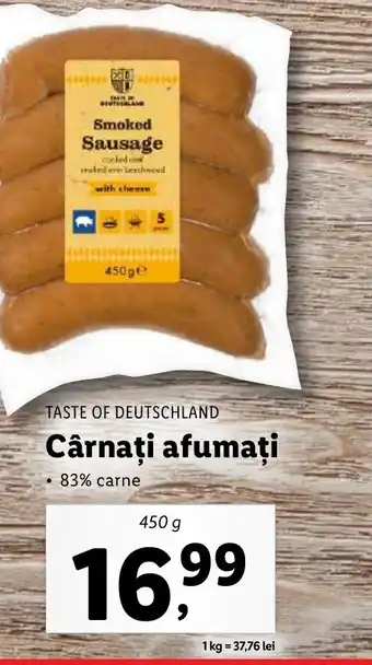 Lidl TASTE OF DEUTSCHLAND Cârnați afumați Ofertă