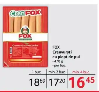 Selgros FOX Crenvurşti cu piept de pui Ofertă