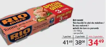 Selgros RIO MARE Ton bucăți în ulei de măsline / în suc natural / salată de ton cu porumb Ofertă