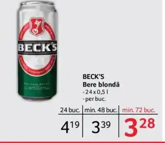 Selgros BECK'S Bere blondă Ofertă