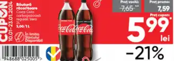Băutură răcoritoare Coca Cola regular/zero carbogazoasă