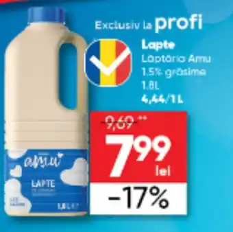 PROFI Lapte Laptaria Amu 1.5% grasime 1.8L Ofertă