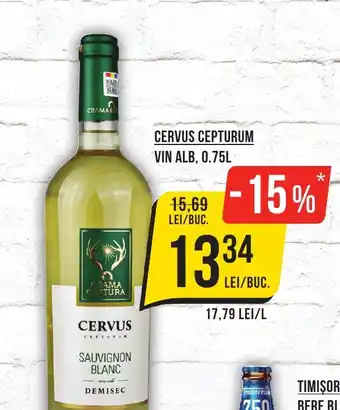 Mega Image CERVUS CEPTURUM VIN ALB, 0.75L Ofertă