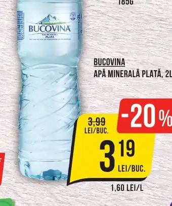 Mega Image BUCOVINA APĂ MINERALĂ PLATĂ, 2L Ofertă