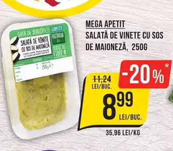 Mega Image MEGA APETIT SALATĂ DE VINETE CU SOS DE MAIONEZĂ, 250G Ofertă