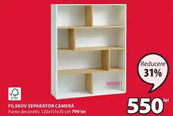 JYSK FILSKOV SEPARATOR CAMERĂ Ofertă