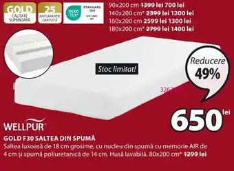JYSK GOLD F30 SALTEA DIN SPUMĂ Ofertă