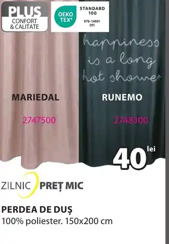 JYSK PERDEA DE DUȘ Ofertă