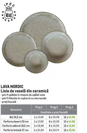 LAVA NORDIC Linie de veselă din ceramică