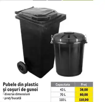 Metro Pubele din plastic şi coşuri de gunoi Ofertă