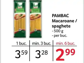 Selgros PAMBAC Macaroane / spaghete Ofertă