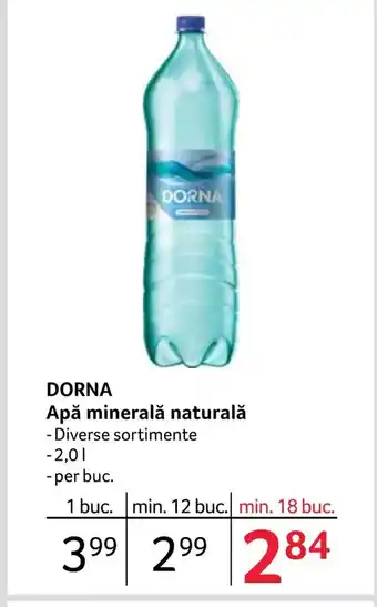 Selgros DORNA Apă minerală naturală Ofertă