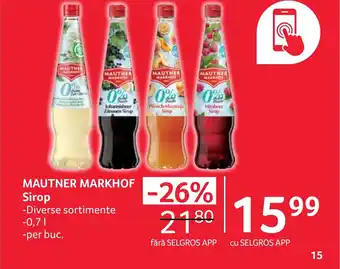 Selgros MAUTNER MARKHOF Sirop Ofertă