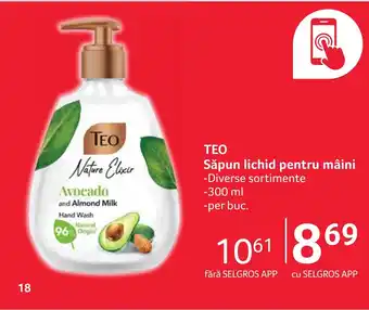 Selgros TEO Săpun lichid pentru mâini Ofertă