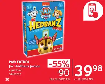 Selgros PAW PATROL Joc Hedbanz Junior Ofertă