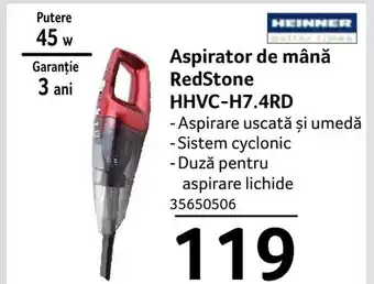 Selgros Aspirator de mână RedStone HHVC-H7.4RD Ofertă
