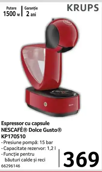 Selgros Espressor cu capsule NESCAFÉ Dolce Gusto KP170510 Ofertă