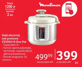 Selgros Oală electrică sub presiune CE505A10 One Pot Ofertă