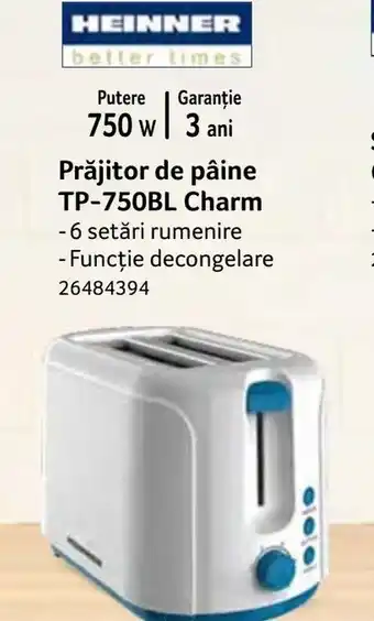 Selgros Prăjitor de pâine TP-750BL Charm Ofertă