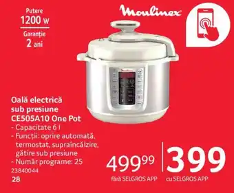 Selgros Oală electrică sub presiune CE505A10 One Pot Ofertă