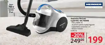 Selgros Aspirator fără sac Cyell HVC-MC700WB Ofertă