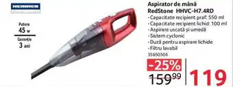 Selgros Aspirator de mână RedStone HHVC-H7.4RD Ofertă