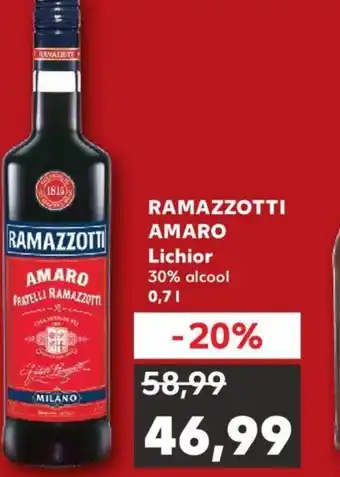 Kaufland RAMAZZOTTI AMARO Lichior 30% alcool 0,7L Ofertă