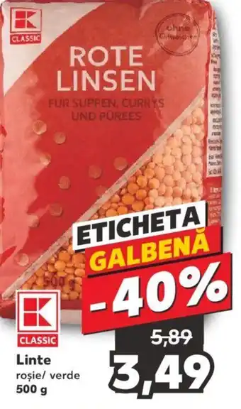 Kaufland CLASSIC Linte roşie/ verde Ofertă