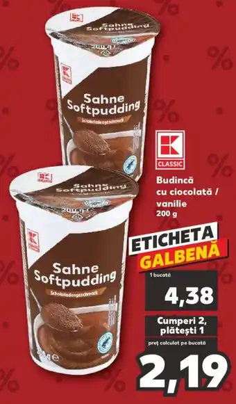 Kaufland Budincă cu ciocolată / vanilie 200 g Ofertă