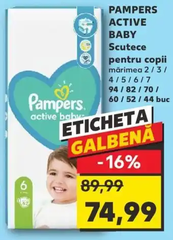 Kaufland PAMPERS ACTIVE BABY Scutece pentru copii Ofertă