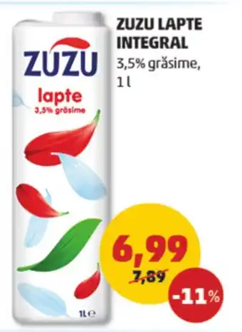 Penny ZUZU LAPTE INTEGRAL 3,5% grăsime 1L Ofertă