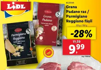 Lidl MILBONA Grana Padano ras/ Parmigiano Reggiano fâșii Ofertă