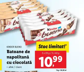 Lidl KINDER BUENO Batoane de napolitană cu ciocolată Ofertă