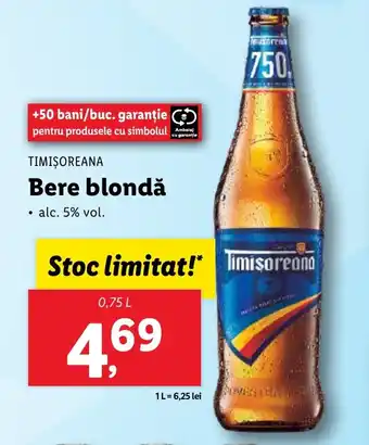 Lidl TIMIŞOREANA Bere blondă Ofertă