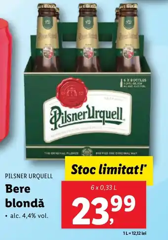 Lidl PILSNER URQUELL Bere blondă Ofertă