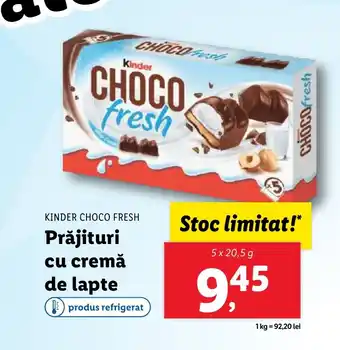 Lidl KINDER CHOCO FRESH Prăjituri cu cremă de lapte Ofertă