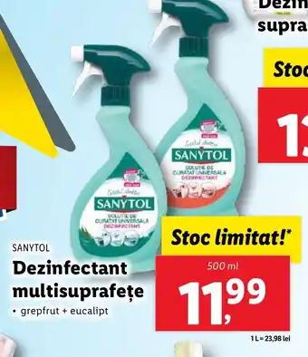 Lidl SANYTOL Dezinfectant multisuprafețe Ofertă