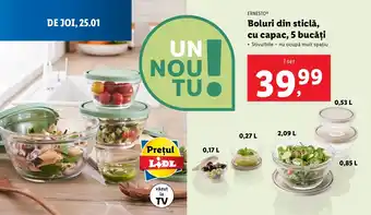 Lidl Boluri din sticlă, cu capac, 5 bucăți Ofertă