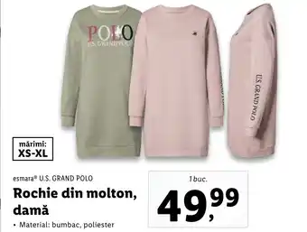 Lidl Esmara U.S. GRAND POLO Rochie din molton, damă Ofertă