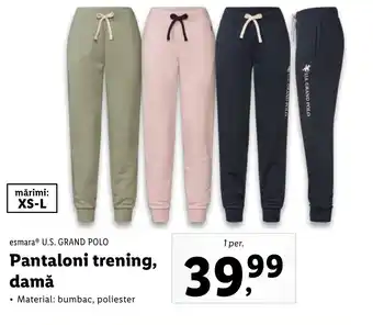 Lidl Esmara U.S. GRAND POLO Pantaloni trening, damă Ofertă