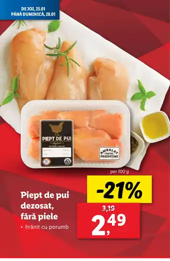 Lidl Piept de pui dezosat, fără piele Ofertă
