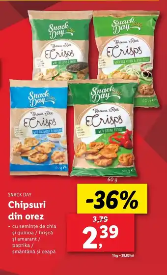 Lidl SNACK DAY Chipsuri din orez Ofertă