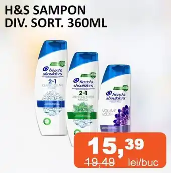 Unicarm H&S SAMPON DIV. SORT. 360ML Ofertă