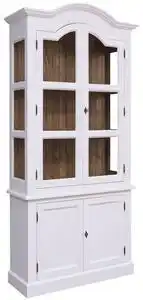 Favi Vitrina cu 2 usi bas + 2 usi sticla, cornisa arcuita sup cu finisaj dublu color Ofertă