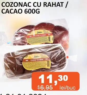 Unicarm COZONAC CU RAHAT / CACAO 600G Ofertă